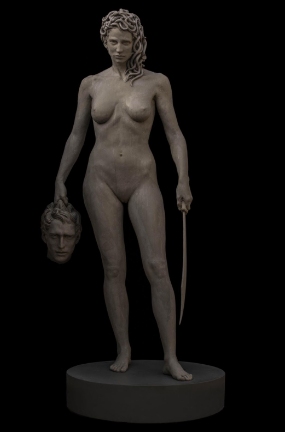 Medusa con la Medusa con la cabeza de Perseo Réplica de 80 cm de altura en resina poliéster. Disponibilidad inmediata. Disponibilidad inmediata en USA. También en Europa en bronce de 215 cm. de altura.cabeza de Perseo